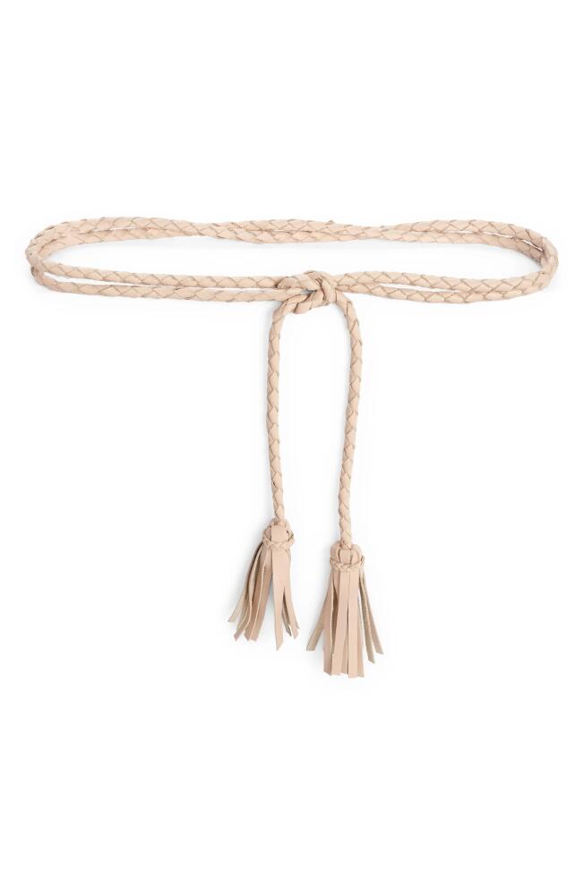 Ada Fringe Soga Leather Belt in Meringue Cover