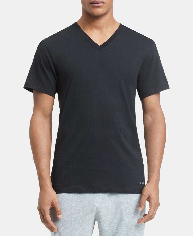 Calvin Klein Men's 5-Pk. Cotton Classics V-Neck Undershirts, Created for Macy's - Black Cover