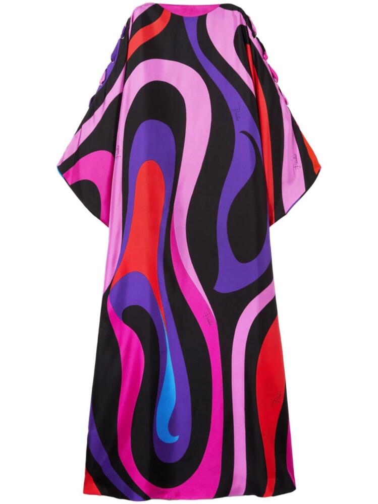 PUCCI Marmo-print silk dress - Purple Cover