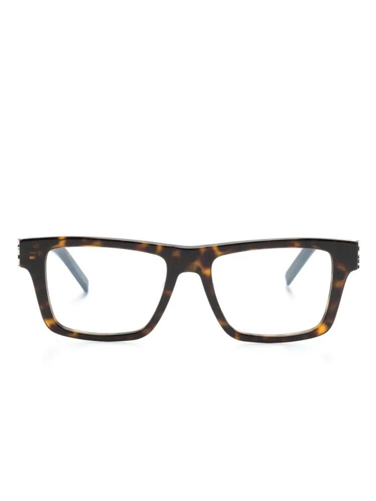 Saint Laurent Eyewear tortoiseshell square-frame glasses - Brown Cover