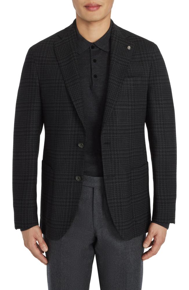 Jack Victor Hartford Plaid Stretch Wool Sport Coat in Charcoal Cover