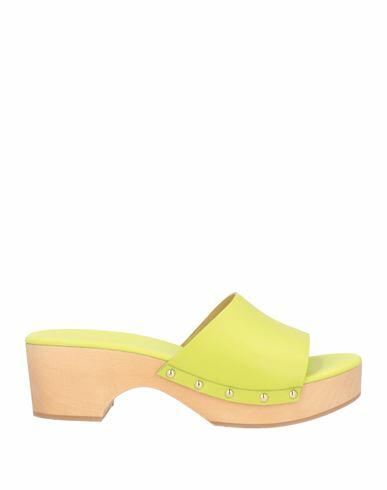 Aeydē Woman Mules & Clogs Acid green Calfskin Cover