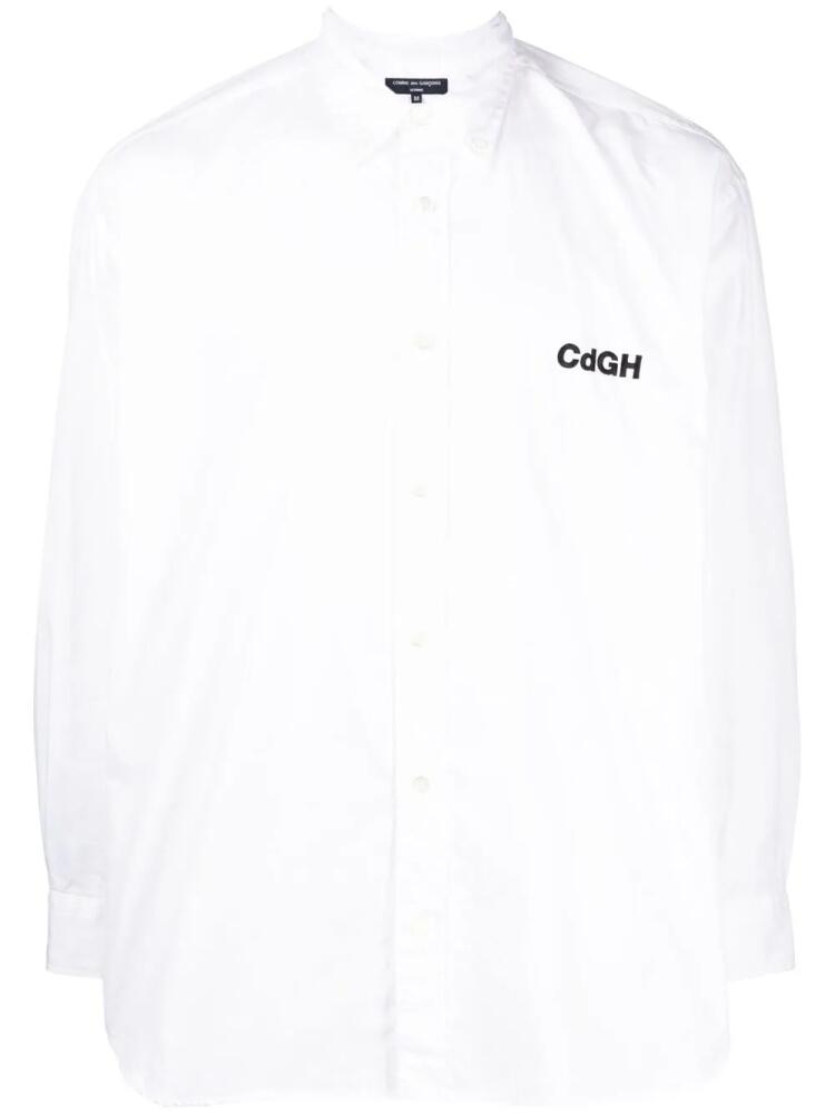 Comme des Garçons Homme embroidered-logo long-sleeve shirt - White Cover