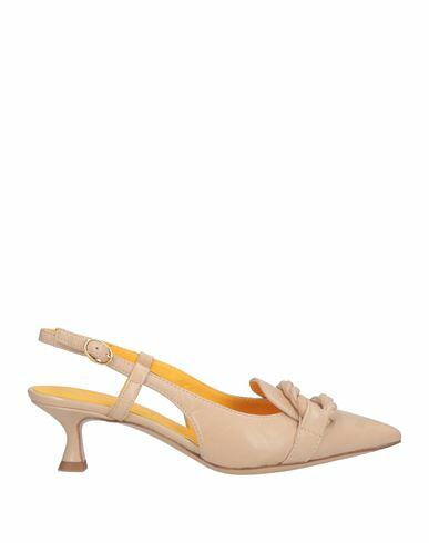 Mara Bini Woman Pumps Beige Leather Cover