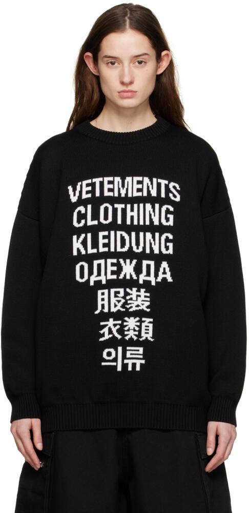 VETEMENTS Black Translation Sweater Cover