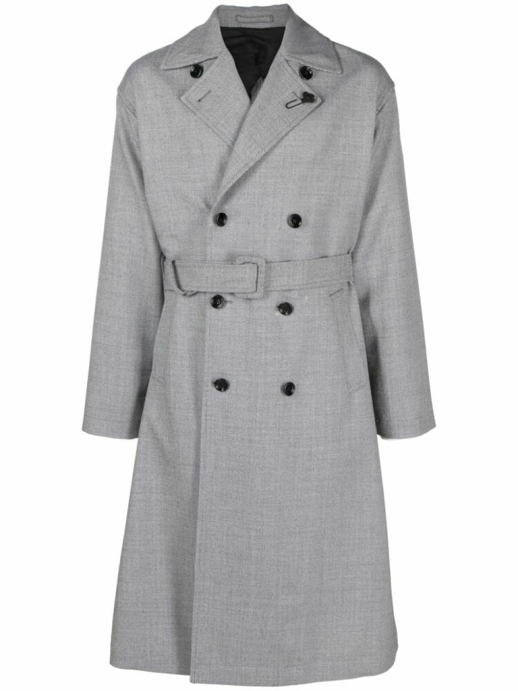 Lardini notched-lapels wool trench coat - Grey Cover