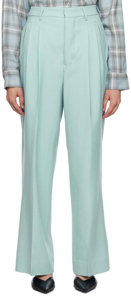 AMI Paris Blue Pleated Trousers Cover