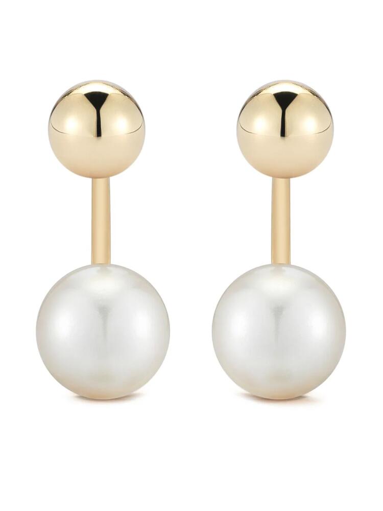 Mateo 14kt yellow gold pearl ball ear jacket earrings Cover