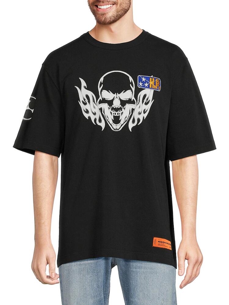 Heron Preston Men's Drop Shoulder Graphic Tee - Black Cover