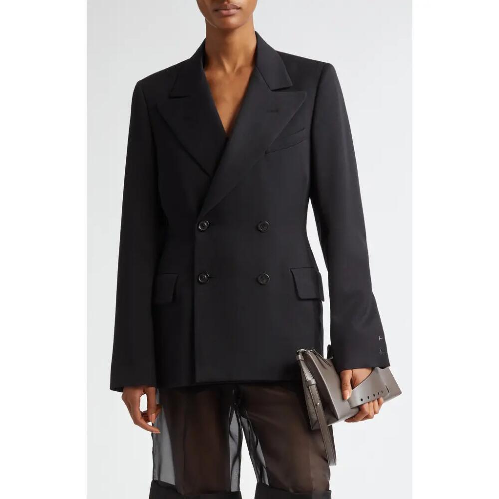 Maison Margiela Double Breasted Wool Blazer in Black Cover