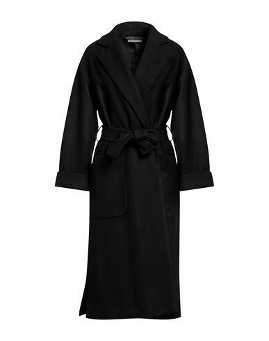 Biancoghiaccio Woman Coat Black Polyester Cover