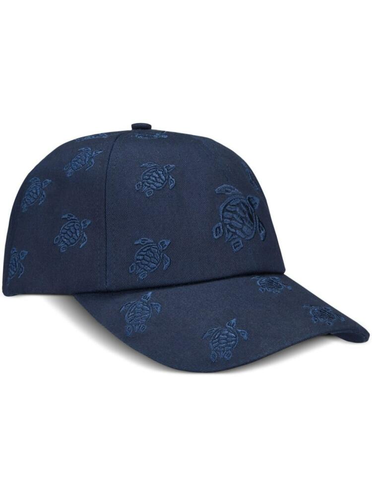 Vilebrequin embroidered all-over turtles cap - Blue Cover