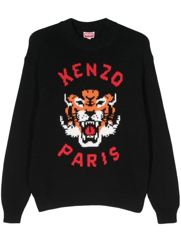 Kenzo Lucky Tiger chunky-knit jumper - Black Cover