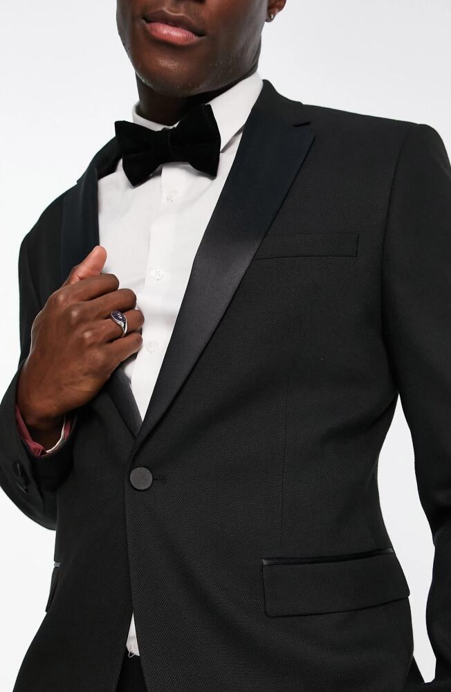 Topman Skinny Tuxedo Jacket in Black Cover