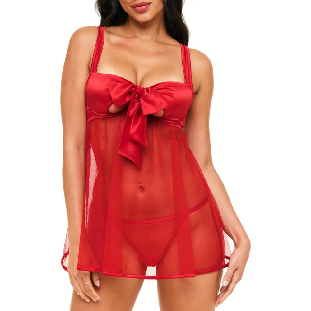 Adore Me Bessima Babydoll & G-String Set Lingerie in Dark Red Cover