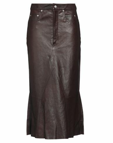 Rick Owens Woman Midi skirt Dark brown Lambskin Cover