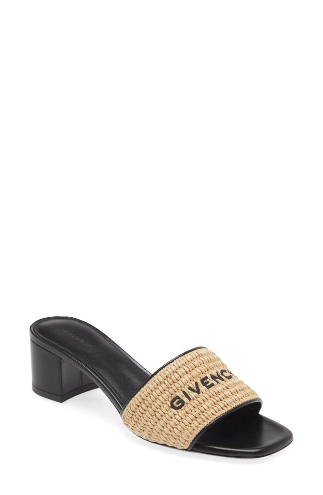 Givenchy Logo Raffia Slide Sandal in 255-Beige/black Cover