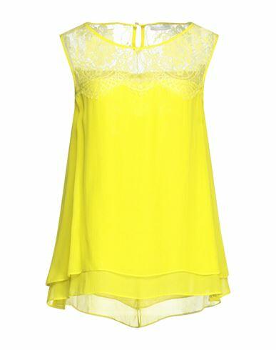 Diana Gallesi Woman Top Yellow Viscose, Polyester, Polyamide Cover