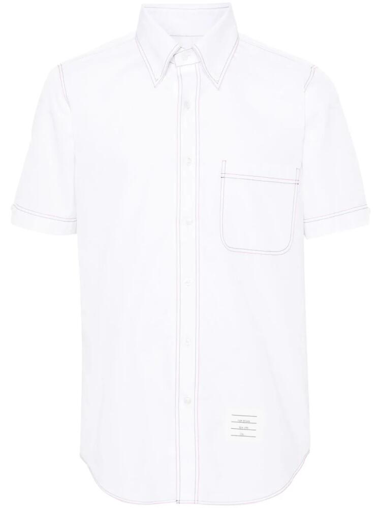 Thom Browne decorative-stitch cotton shirt - White Cover