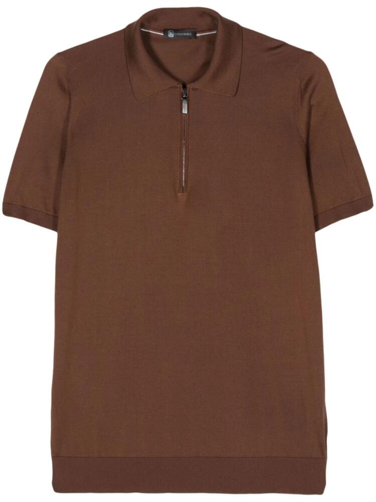 Colombo silk polo shirt - Brown Cover