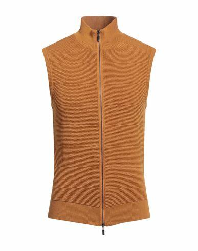 Filippo De Laurentiis Man Cardigan Camel Merino Wool Cover