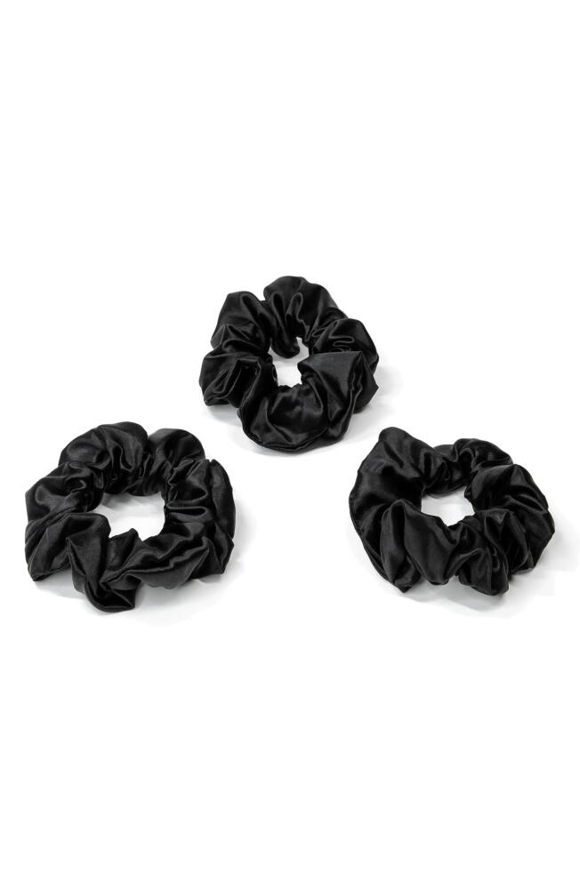 BLISSY 3-Pack Silk Scrunchies in Black Cover