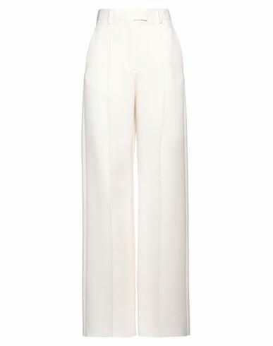 Valentino Garavani Woman Pants Ivory Virgin Wool, Silk Cover