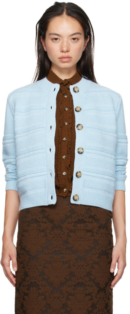 SHUSHU/TONG Blue Decorative Button Cardigan Cover