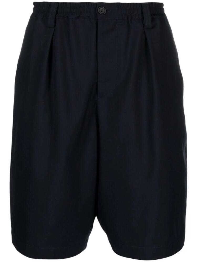 Marni pleated virgin wool bermuda shorts - Blue Cover