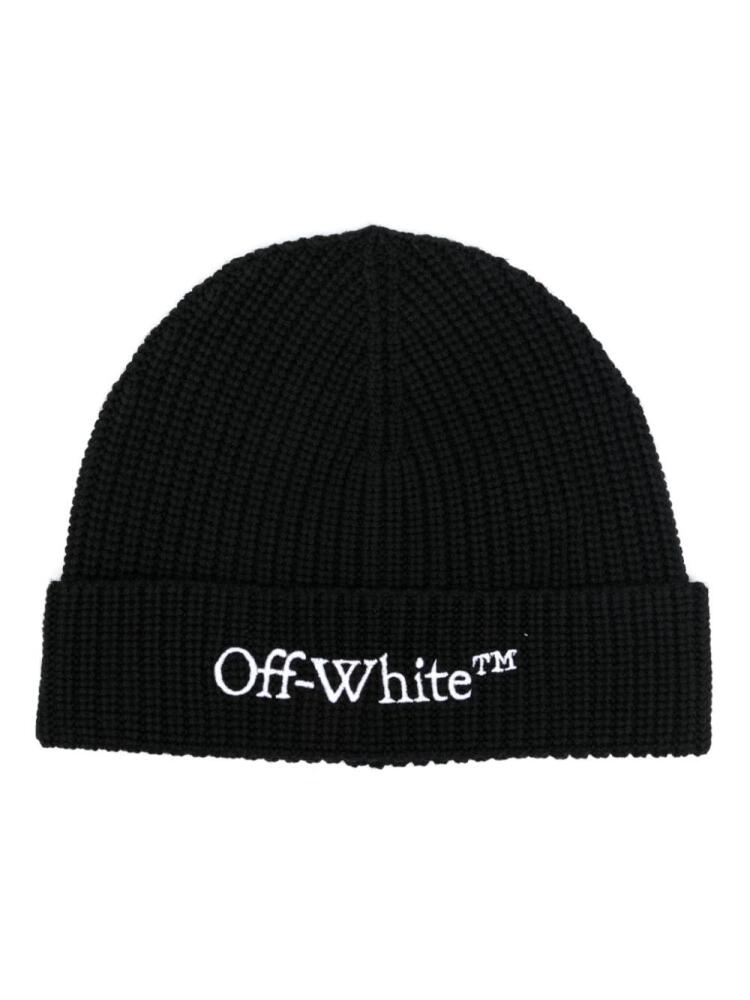 Off-White logo-embroidered beanie - Black Cover