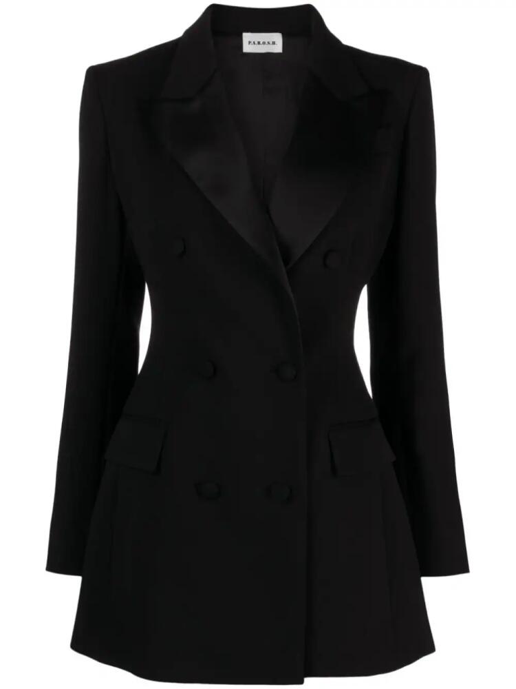 P.A.R.O.S.H. peak-lapel double-breasted blazer - Black Cover