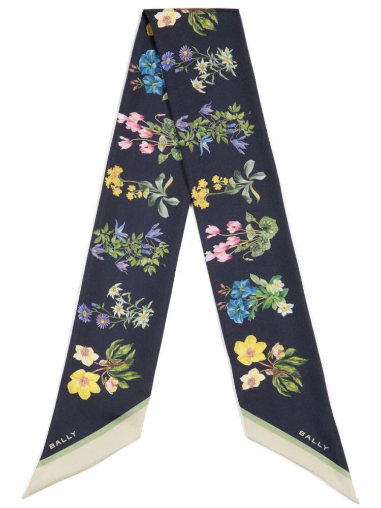 Bally floral silk neck bow - Blue Cover