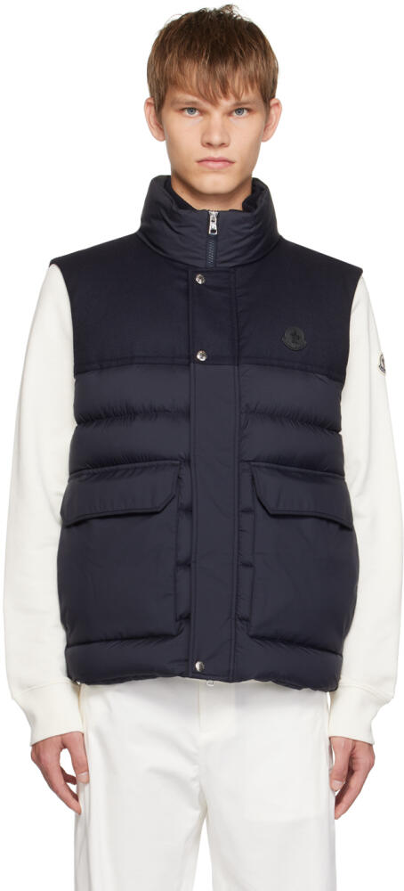 Moncler Navy Rance Down Vest Cover