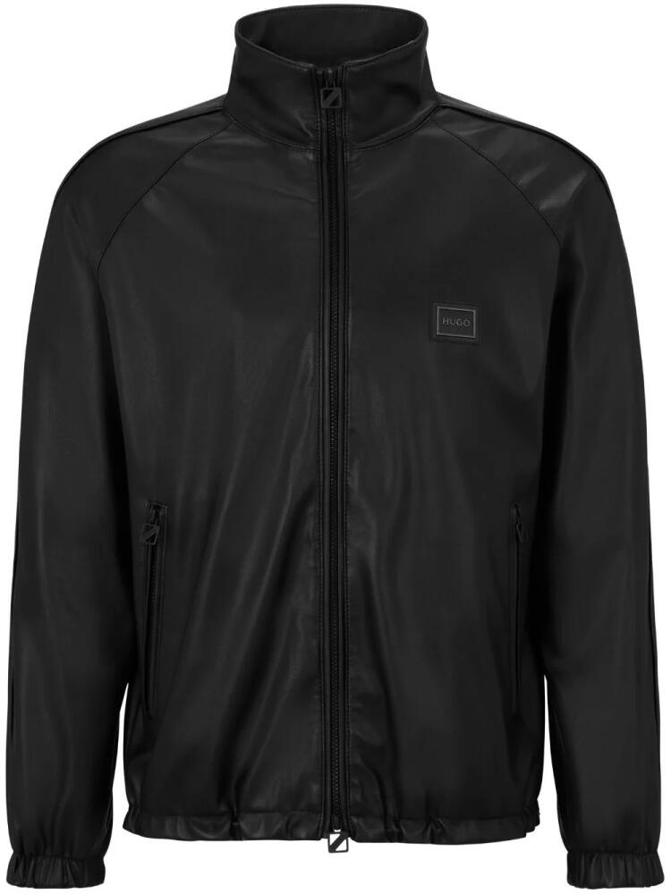 HUGO logo-appliqué high-neck bomber jacket - Black Cover