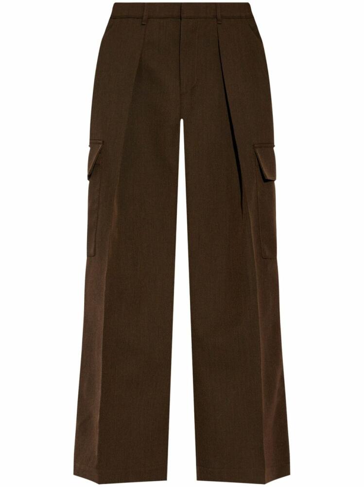 Burberry pleat-detail wool cargo trousers - Brown Cover