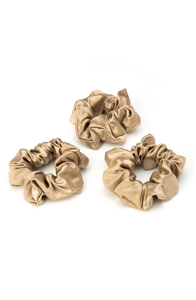 BLISSY 3-Pack Silk Scrunchies in Taupe Cover