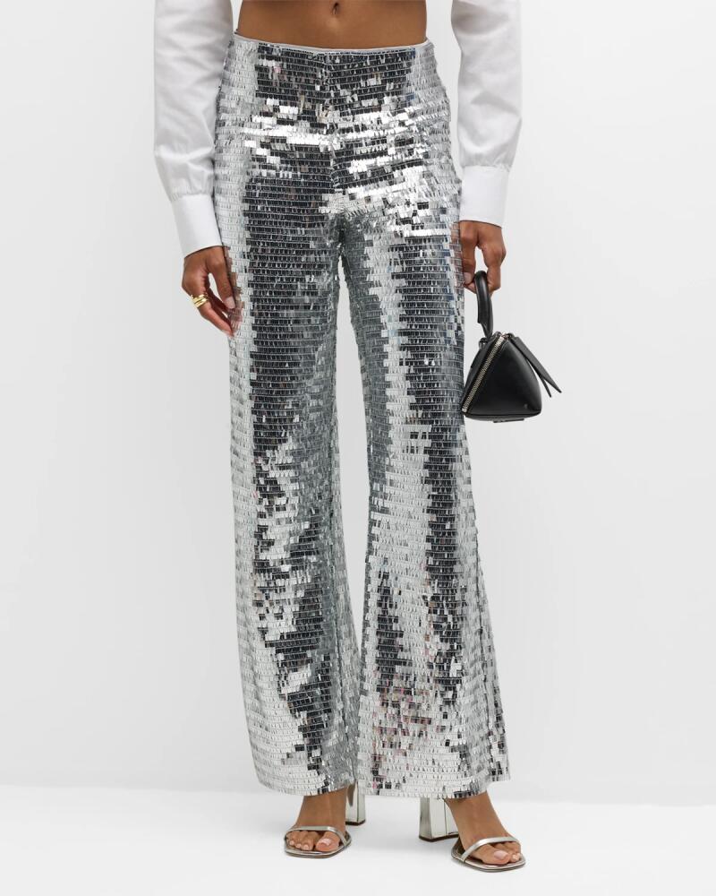 SIMONMILLER Pia Sequined Flare Pants Cover