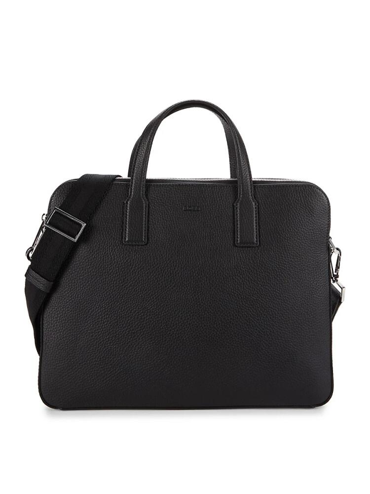 BOSS Men's Leather Messenger Bag - Black Cover