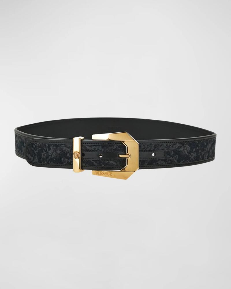 Versace Barocco Jacquard Mixed-Media Belt Cover