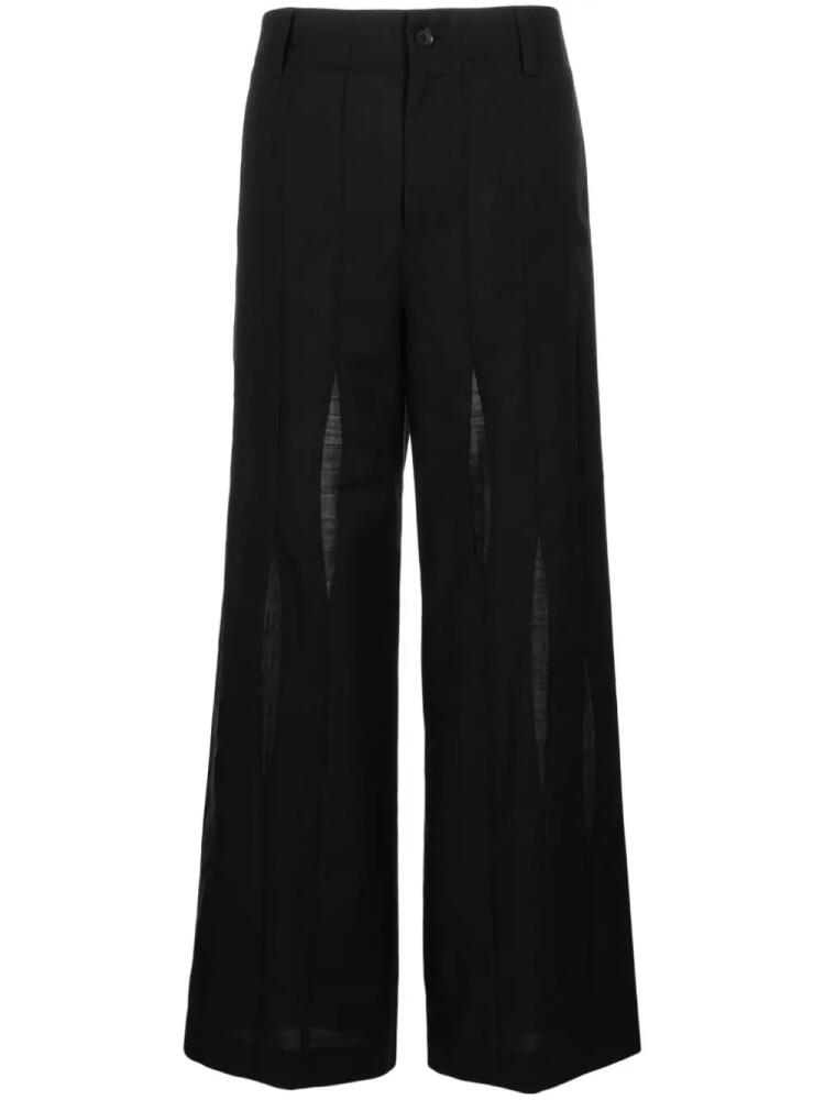 Feng Chen Wang cut-out wide-leg trousers - Black Cover