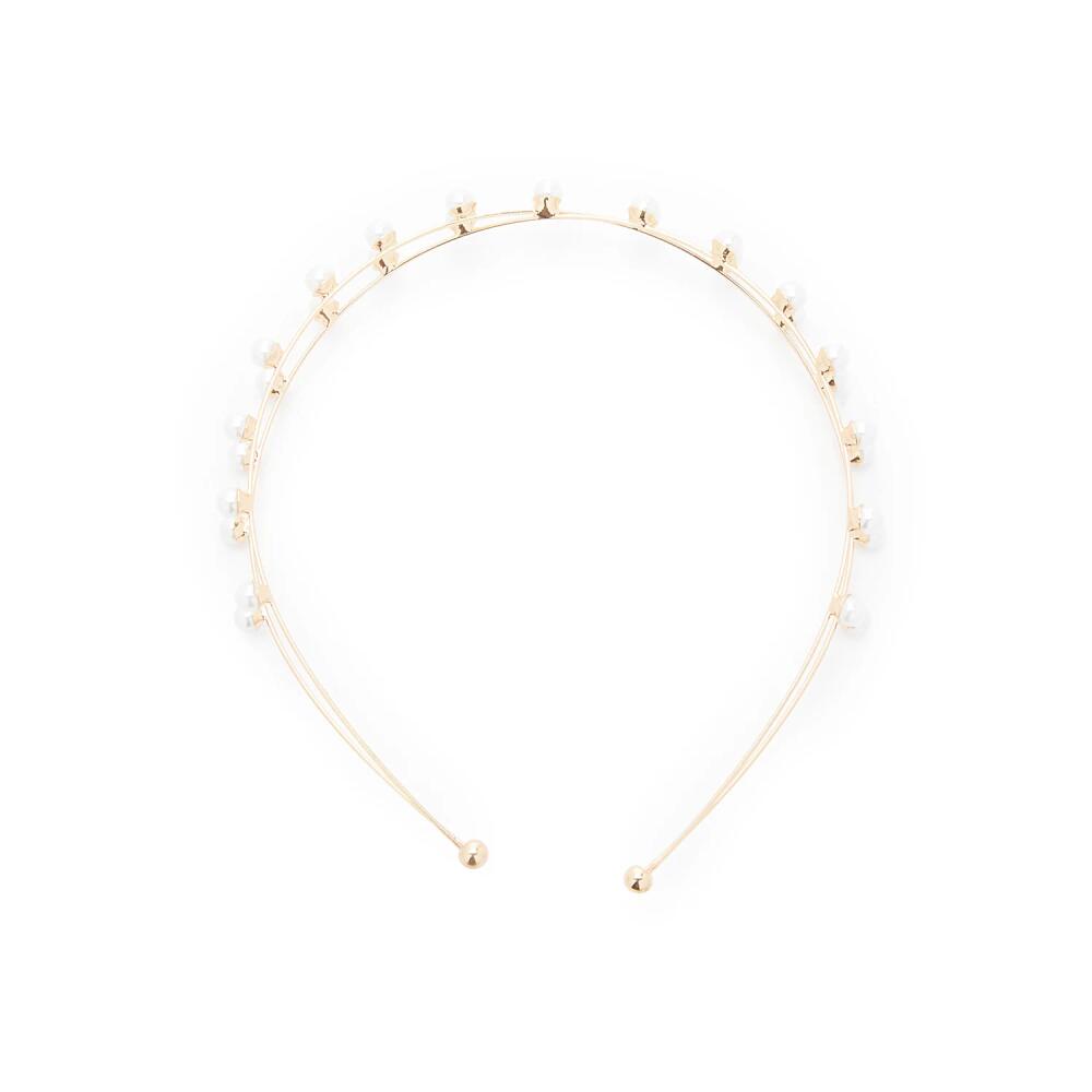 Kelly & Katie Faux Pearl Headband | Women's | Gold Metallic/White Cover