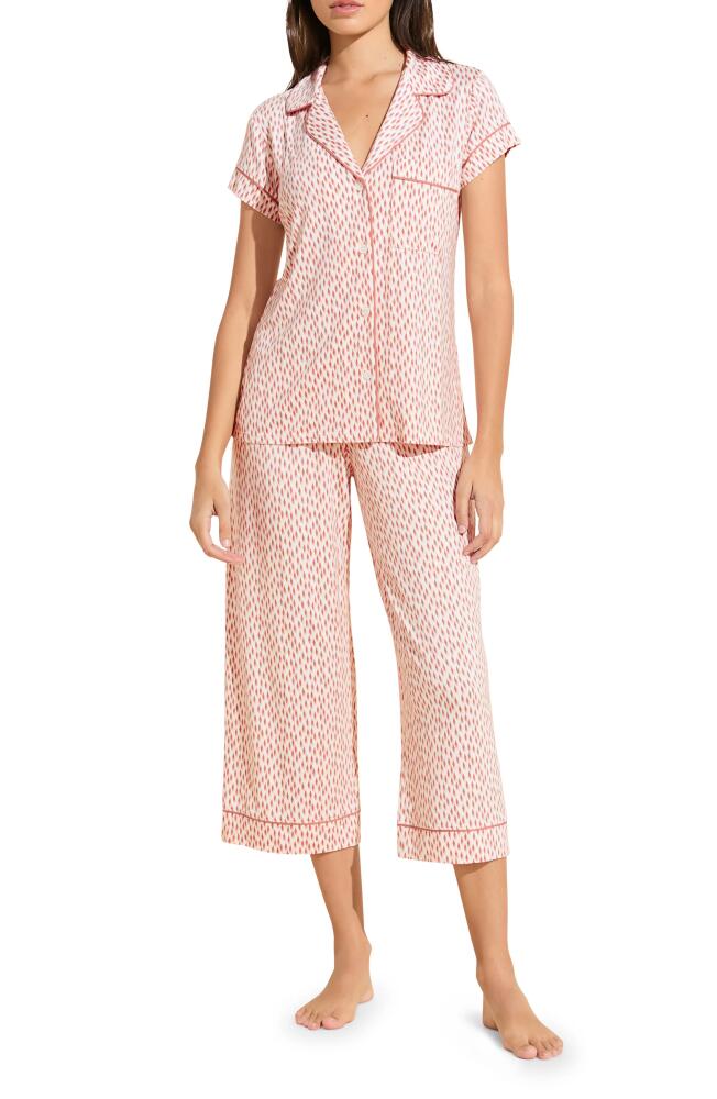 Eberjey Sleep Chic Crop Pajamas in Double Diamond Rouge Pink Cover