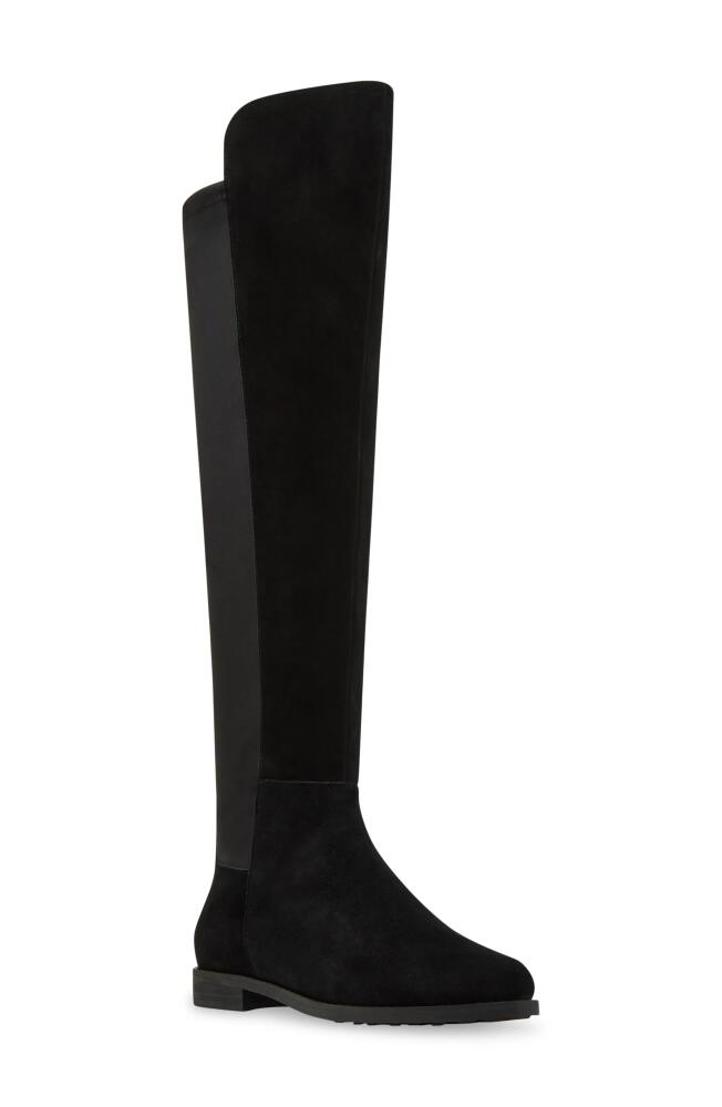 Blondo Layne Waterproof Over the Knee Boot in Black Suede/Stretch Fabric Cover