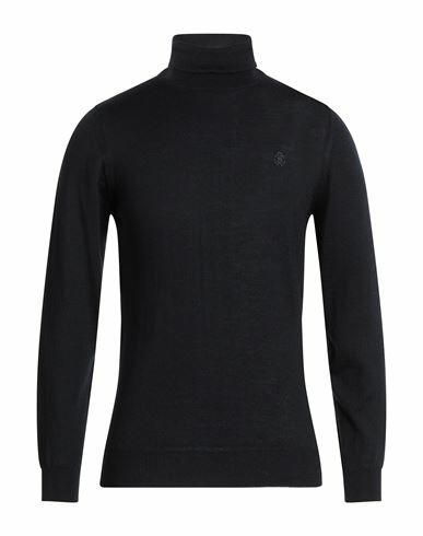 Roberto Cavalli Man Turtleneck Midnight blue Wool, Acrylic Cover