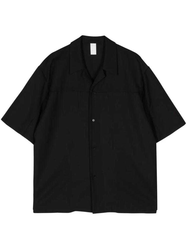 Attachment short-sleeve wool shirt - Black Cover