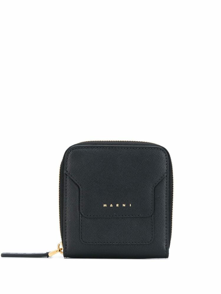 Marni logo-debossed zip wallet - Black Cover