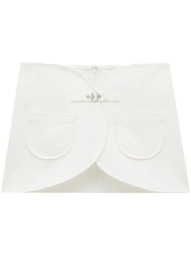 Courrèges Ellipse buckle-strap denim miniskirt - White Cover