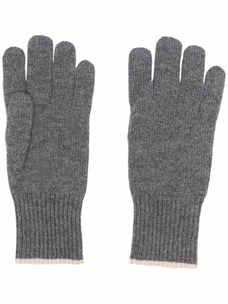 Brunello Cucinelli ribbed-knit cashmere gloves - Grey Cover