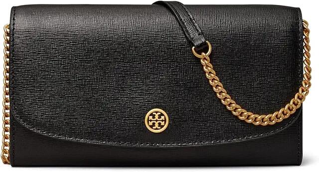 Tory Burch Robinson Chain Wallet (Black) Handbags Cover