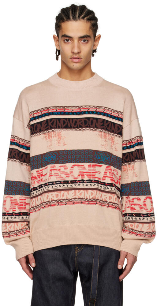 sacai Pink Jacquard Sweater Cover